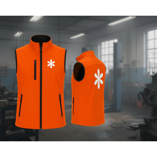 Turuncu softshell yelek iş kıyafeti