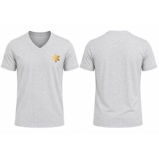 gri v yaka tişört erkek kadın pamuk basic tshirt