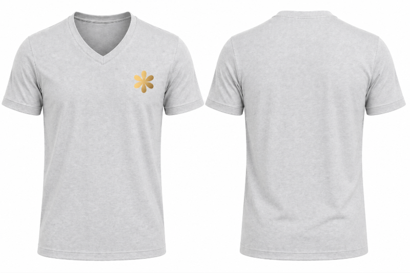 V YAKA GRİ TİŞÖRT