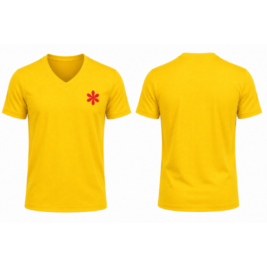 Sari v yaka tişört