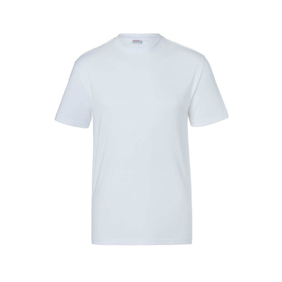 Beyaz yuvarlak yaka iş tişörtü – logo baskı ve nakışa uygun personel tişörtü